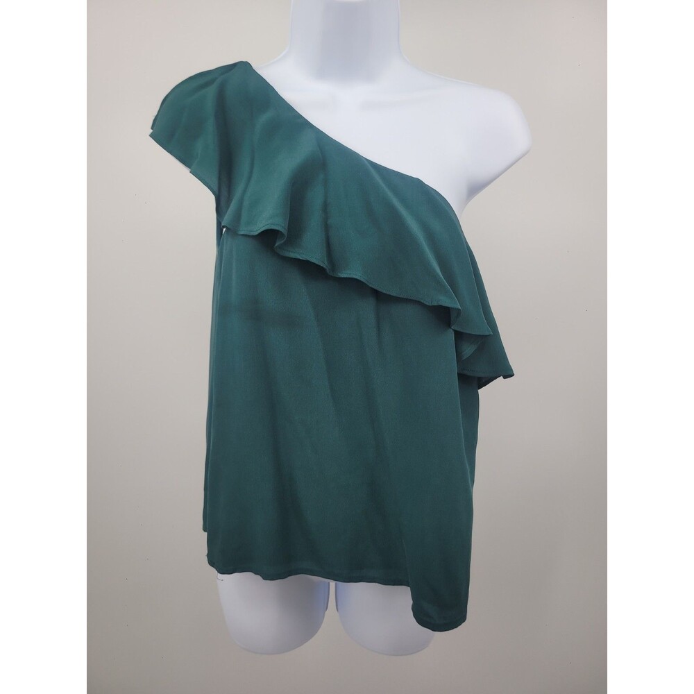 Maeve Forest Green Silk Blouse Sz 6 Casual Event Feminine